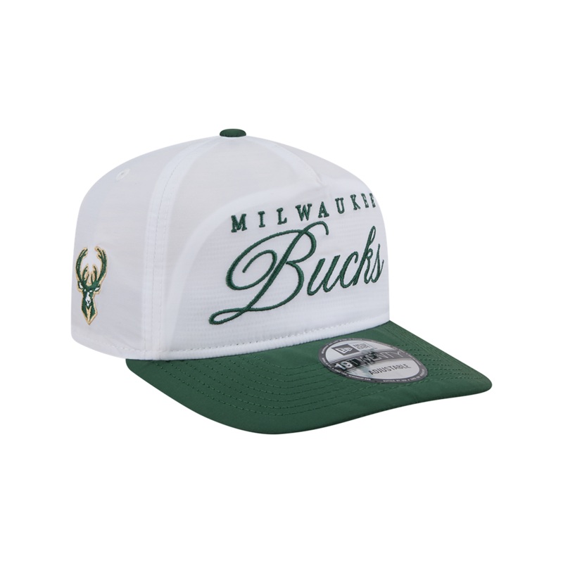 MIlwaukee Bucks New Era NBA 25 Draft 19TWENTY A-Frame Pre-Curved Hat – White