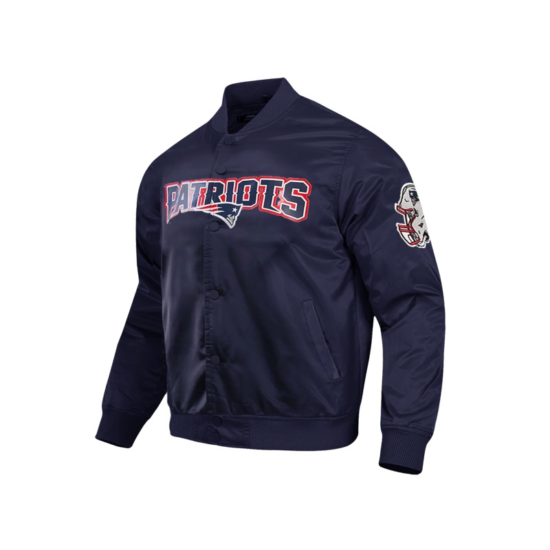 New England Patriots Pro Standard NFL Team Classic Satin Button Jacket – Navy