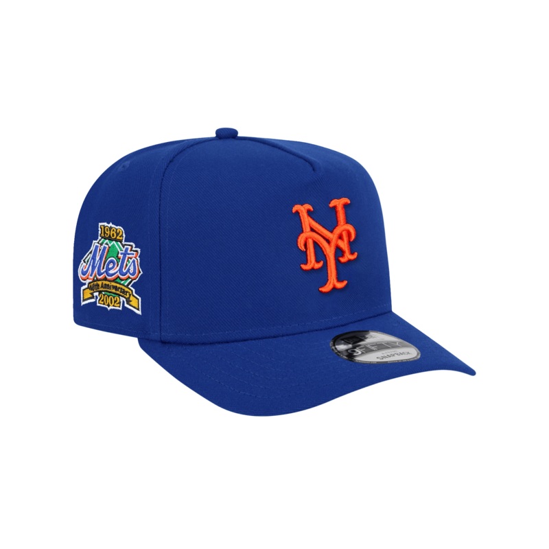 New York Mets New Era MLB 40th Ann Pre-Curved 9FIFTY A-Frame Snapback Hat – Blue