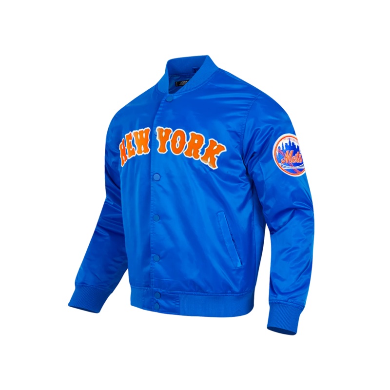 New York Mets Pro Standard MLB Team Classic Satin Button Jacket – Blue
