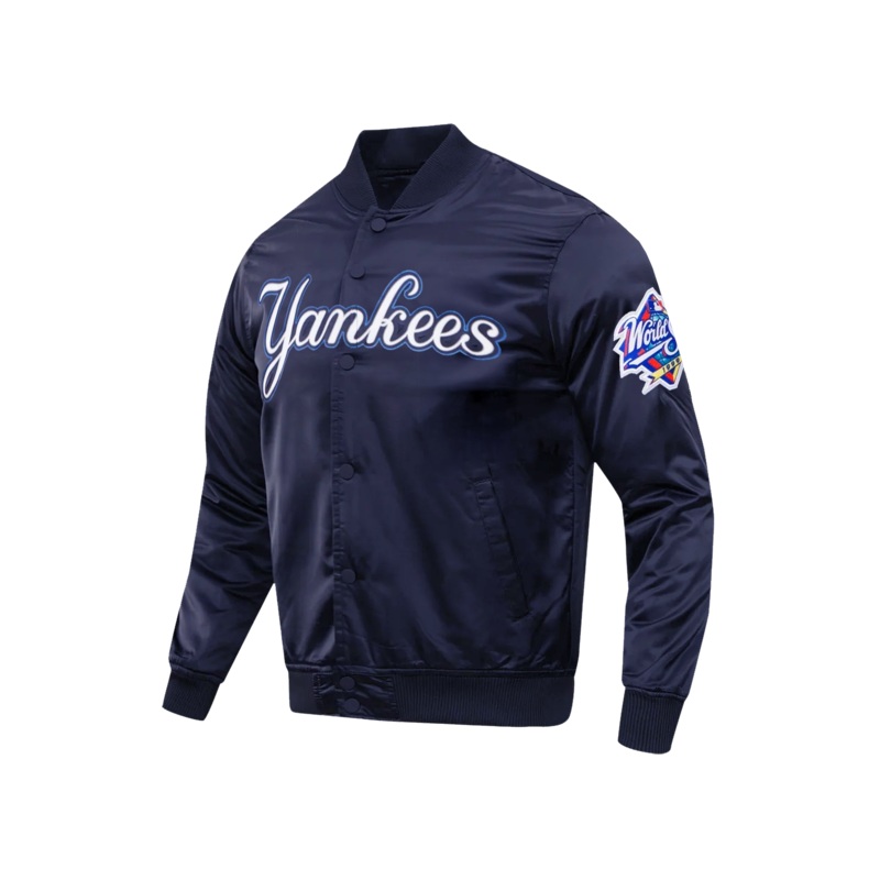 New York Yankees Pro Standard MLB Team Classic Satin Button Jacket – Navy