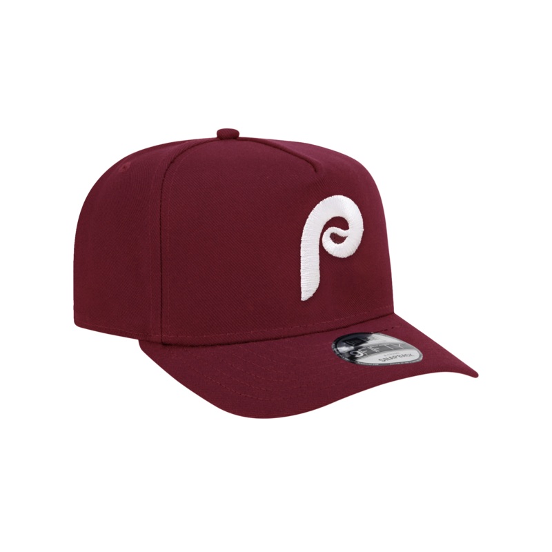 Philadelphia Phillies New Era MLB Cooperstown Pre-Curved 9FIFTY A-Frame Snapback Hat – Cardinal