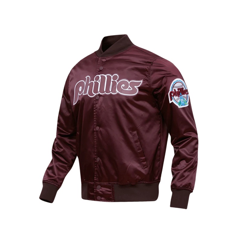 Philadelphia Phillies Pro Standard MLB Team Classic Satin Button Jacket – Wine