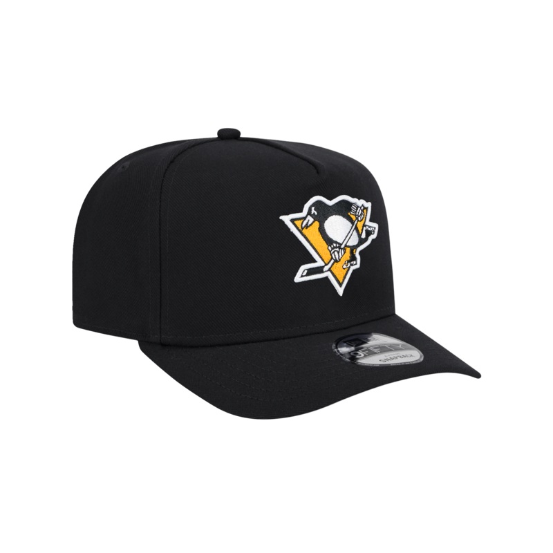 Pittsburgh Penguins New Era NHL Team Pre-Curved 9FIFTY A-Frame Snapback Hat – Black