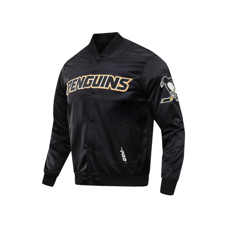 Pittsburgh Penguins Pro Standard NHL Team Classic Satin Button Jacket – Black