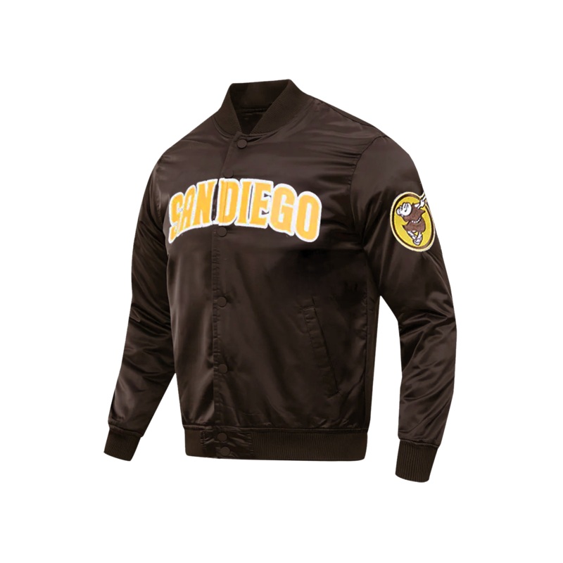 San Diego Padres Pro Standard MLB Team Classic Satin Button Jacket – Brown