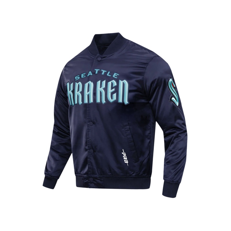 Seattle Kraken Pro Standard NHL Team Classic Satin Button Jacket – Navy