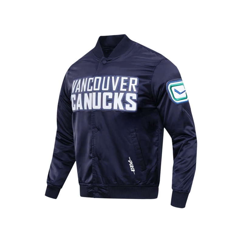 Vancouver Canucks Pro Standard NHL Team Classic Satin Button Jacket – Navy